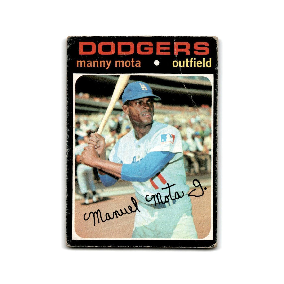 Manny Mota 1971 Topps #112 Los Angeles Dodgers Baseball Card Poor