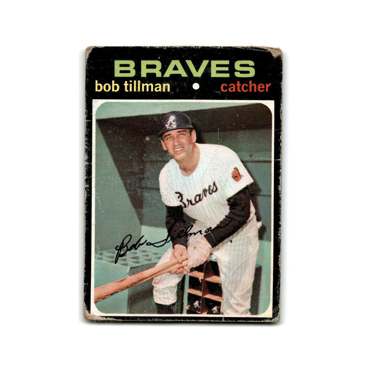 Bob Tillman 1971 Topps #244 Atlanta Braves Baseball Card Poor