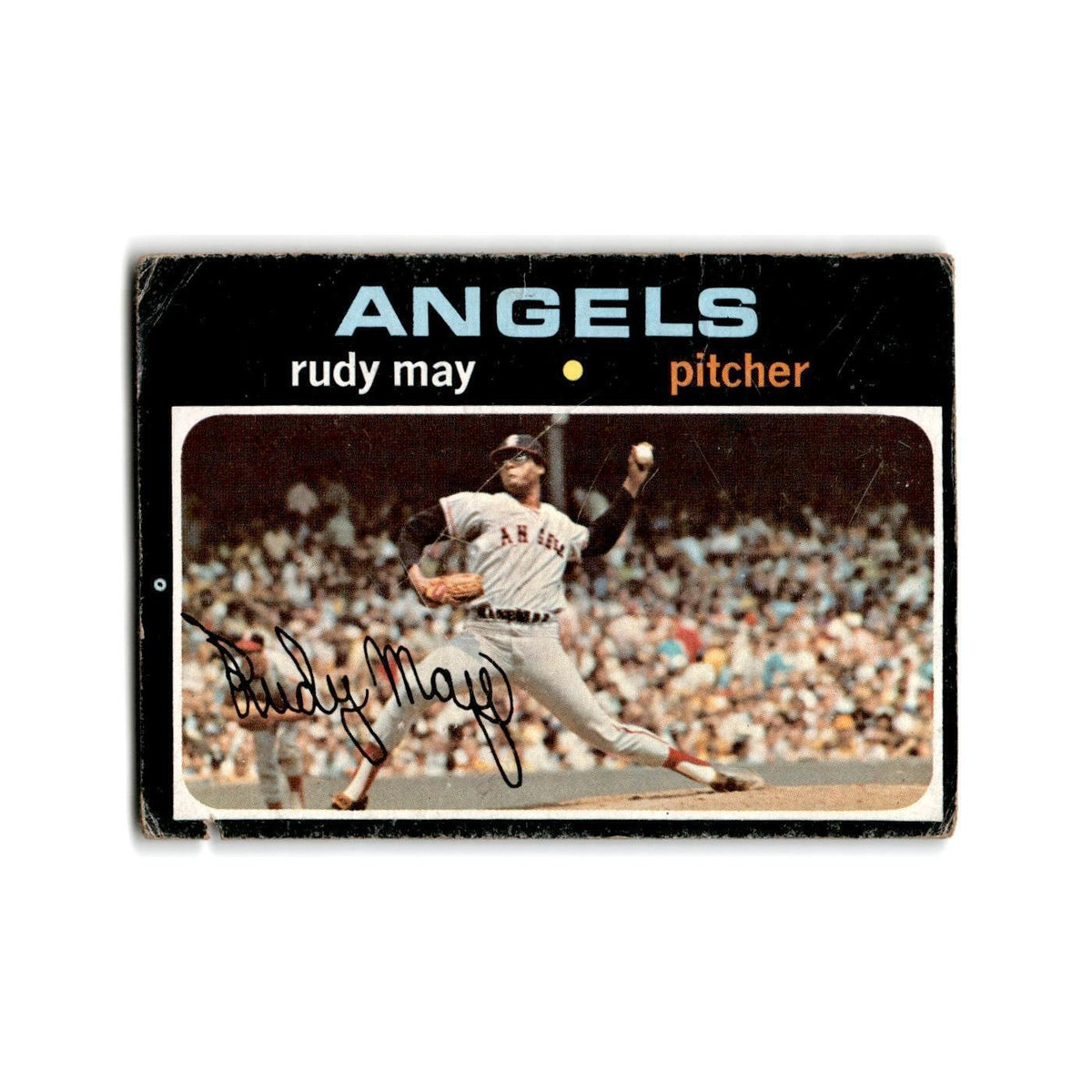 Rudy May 1971 Topps #318 California Angels Baseball Card Poor