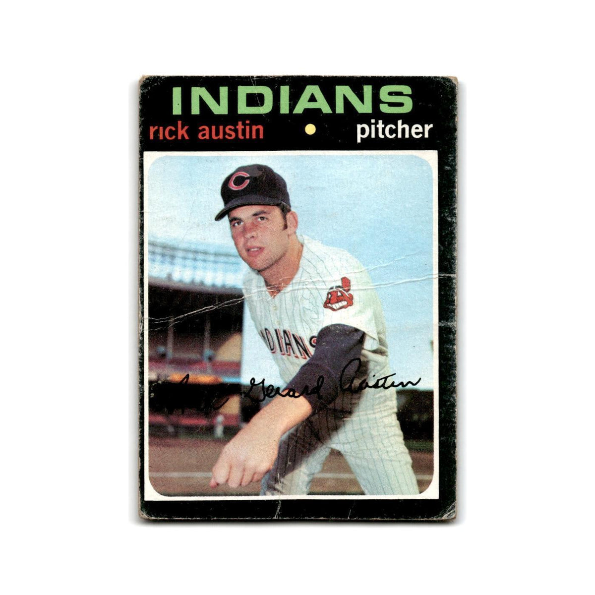 Rick Austin Rookie 1971 Topps #41 Cleveland Indians Baseball Card Poor