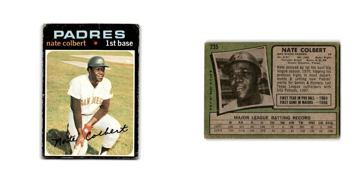 Nate Colbert 1971 Topps #235 San Diego Padres Baseball Card Poor