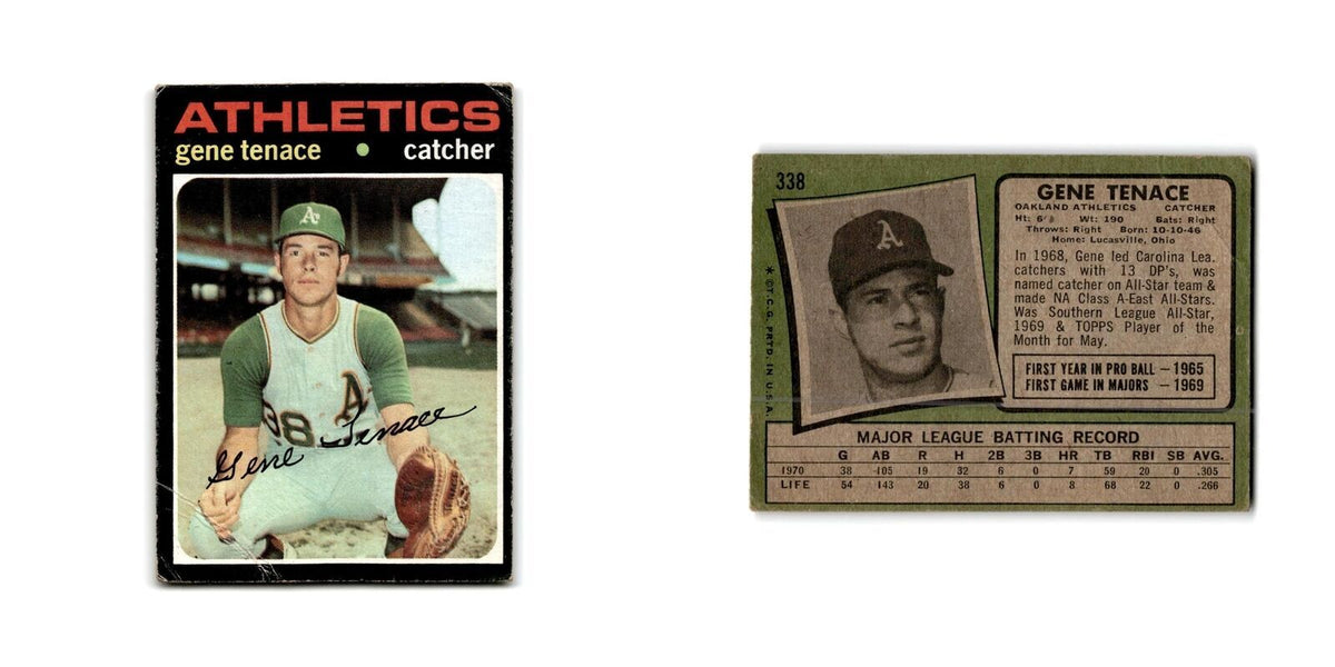 Gene Tenace 1971 Topps #338 Oakland Athletics Baseball Card Poor