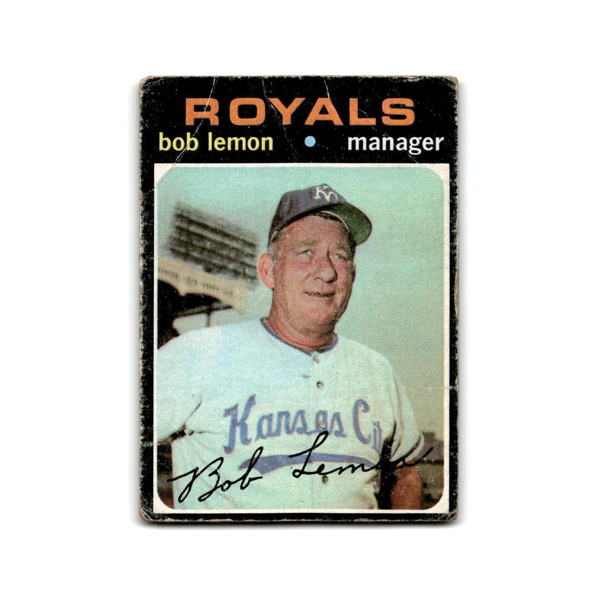 Bob Lemon 1971 Topps #91 Kansas City Royals Baseball Card Poor