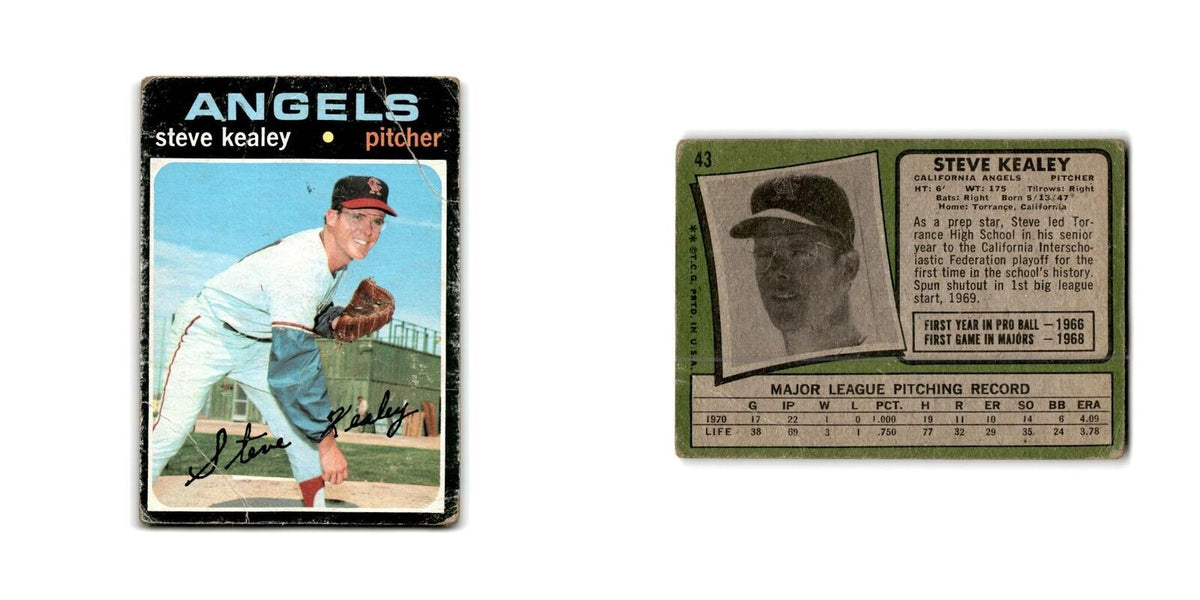 Steve Kealey 1971 Topps #43 California Angels Baseball Card Poor