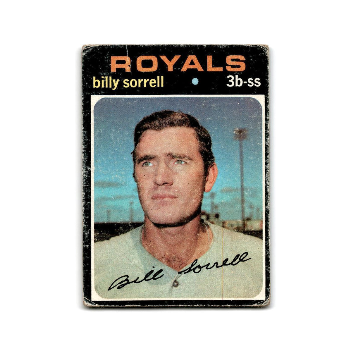 Billy Sorrell 1971 Topps #17 Kansas City Royals Baseball Card Poor