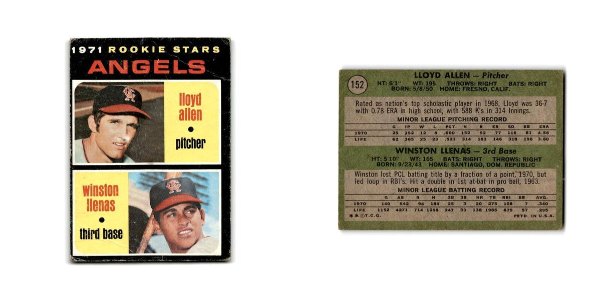 Angels Rookies - alllen Foster Rookie 1971 Topps #152 California Angels Poor