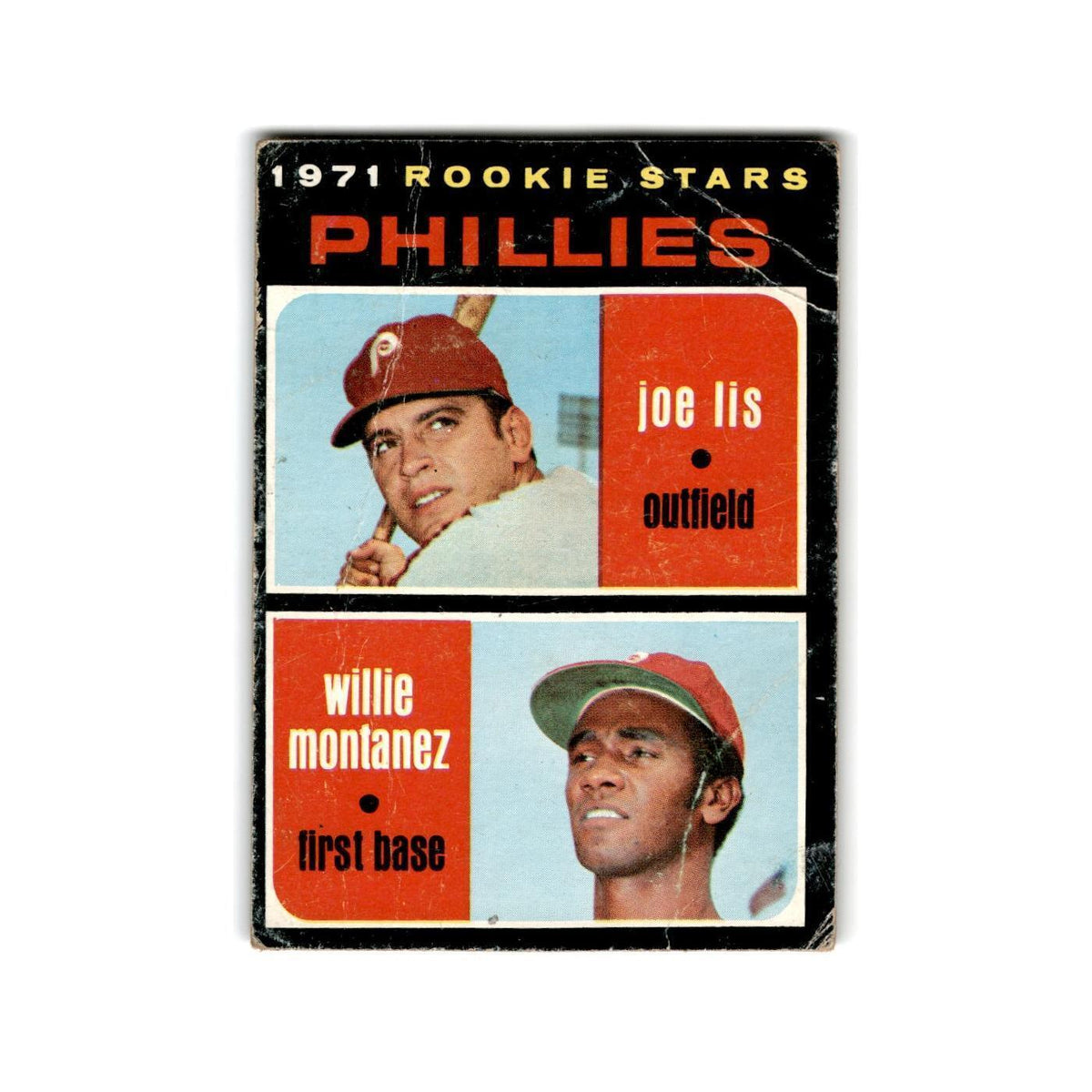 Phillies Rookies - Joe Lis Willie Montanez Rookie 1971 Topps #138 Phillies Poor