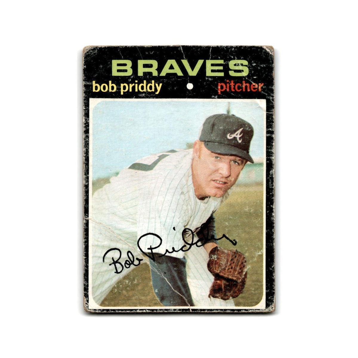 Bob Priddy 1971 Topps #147 Atlanta Braves Baseball Card Poor