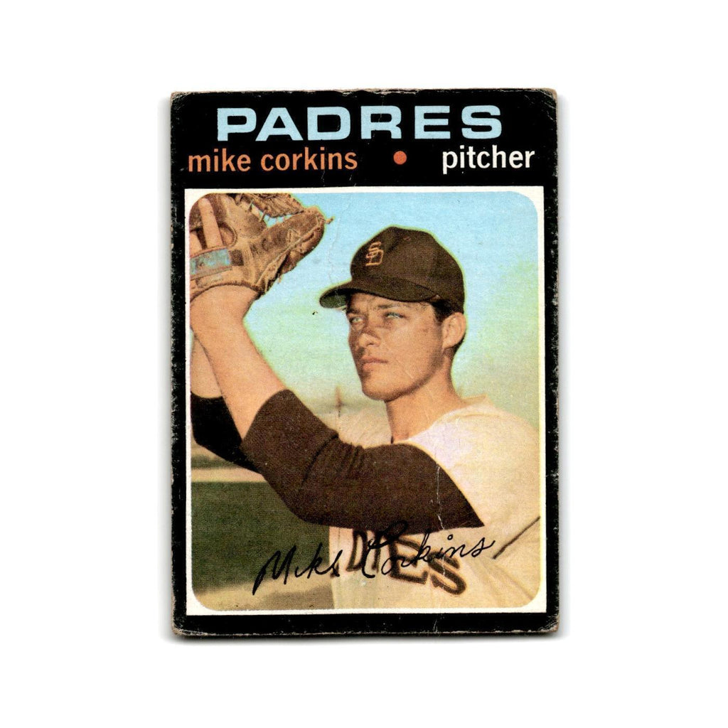 Mike Corkins 1971 Topps #179 San Diego Padres Baseball Card Poor