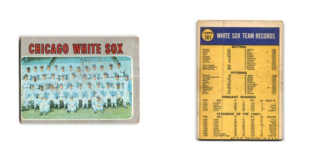 White Sox Team Photo Records 1970 Topps #501 Chicago White Sox Poor