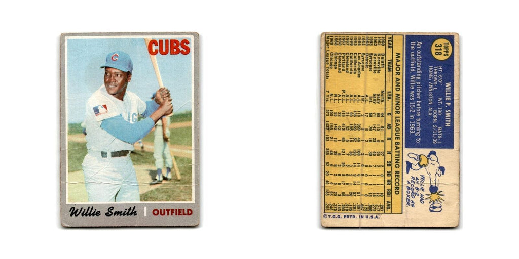 Willie Smith 1970 Topps #318 Chicago Cubs Baseball Card Poor