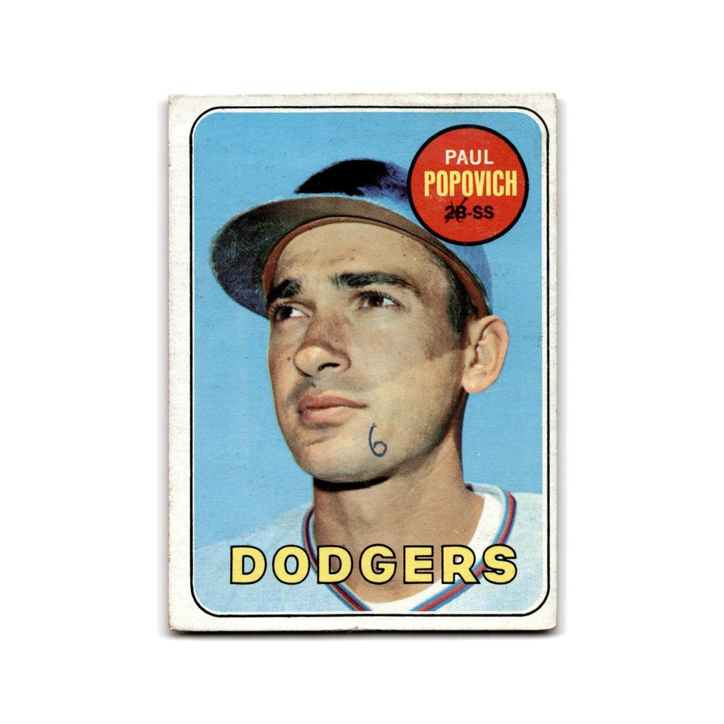 Paul Popovich 1969 Topps #47 Los Angeles Dodgers Baseball Card Poor