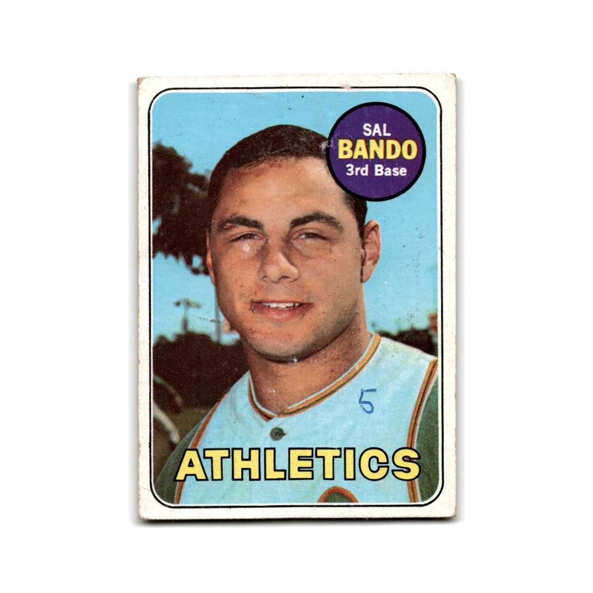 Sal Bando 1969 Topps #371 Oakland Athletics Baseball Card Poor