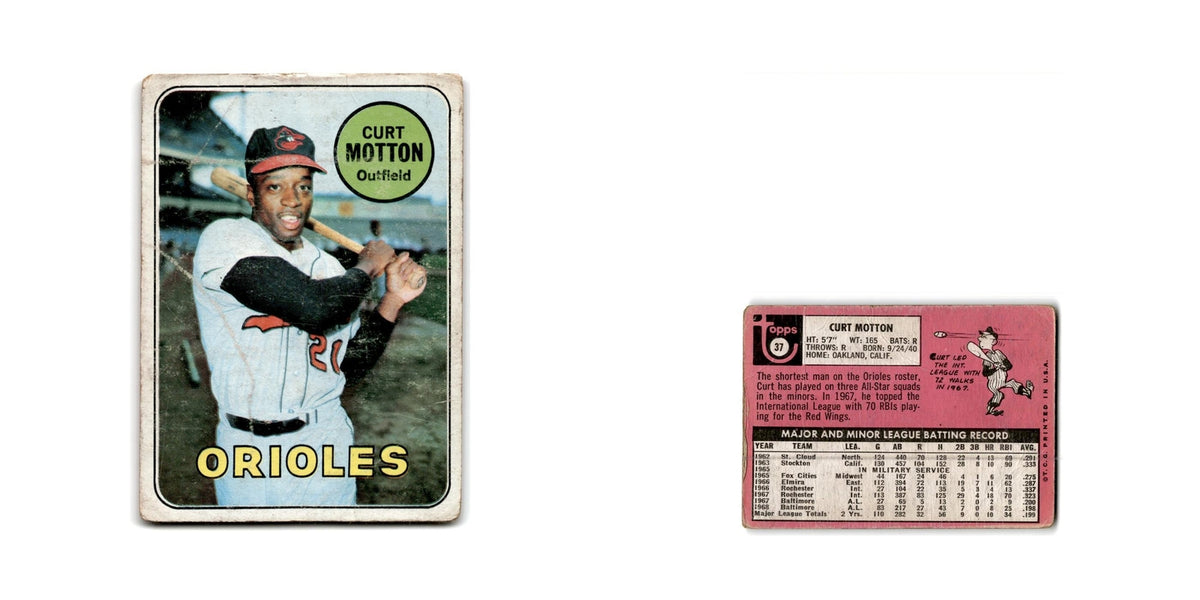 Curt Motton 1969 Topps #37 Baltimore Orioles Baseball Card Poor