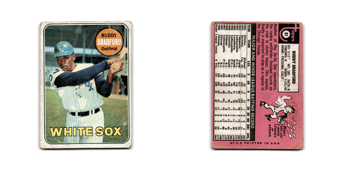 Buddy Bradford 1969 Topps #97 Chicago White Sox Baseball Card Poor