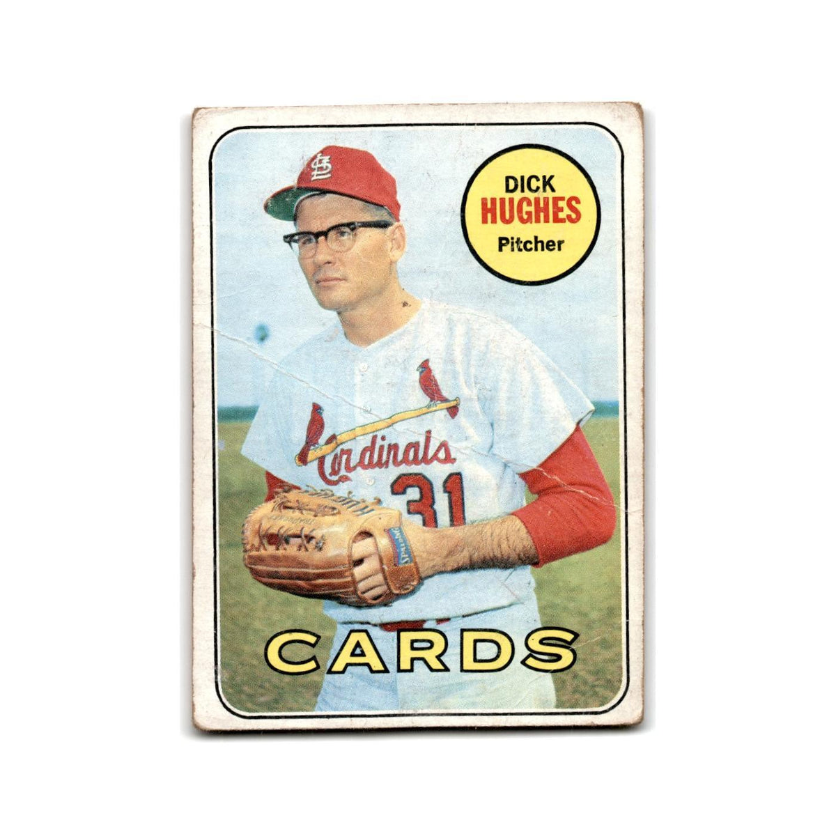 Dick Hughes 1969 Topps #39 St. Louis Cardinals Baseball Card Poor