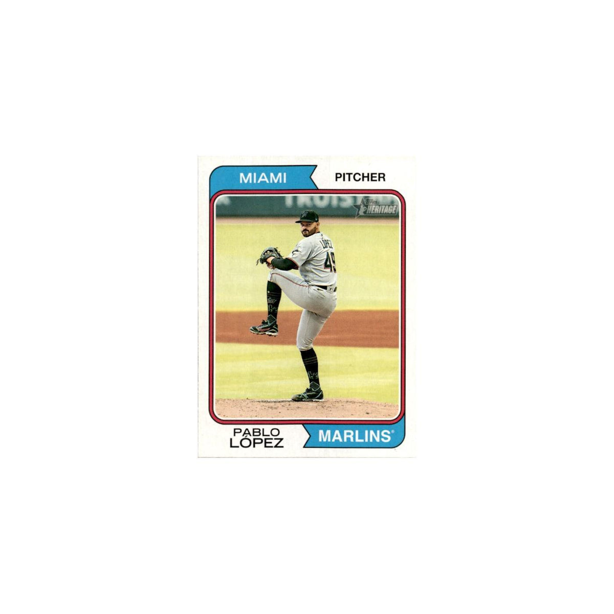 Pablo Lopez 2023 Topps Heritage #341 Miami Marlins Baseball Card NM