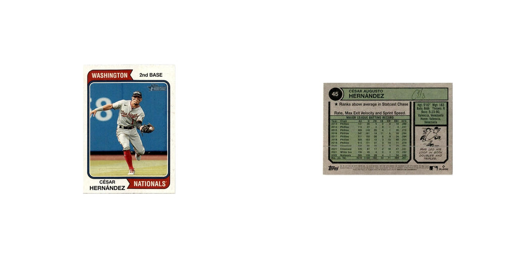 Cesar Hernandez 2023 Topps Heritage #45 Washington Nationals Baseball Card NM