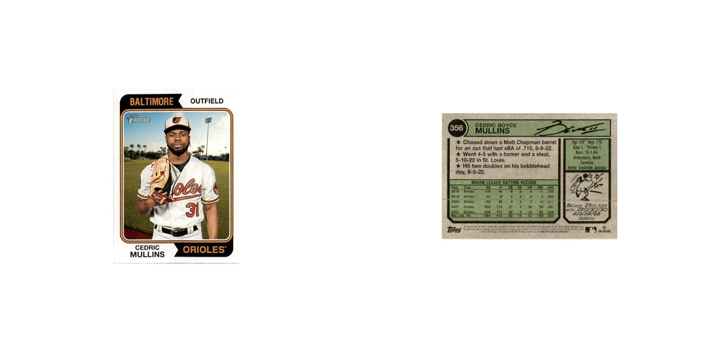 Cedric Mullins 2023 Topps Heritage  #356 Baltimore Orioles Baseball Card NM