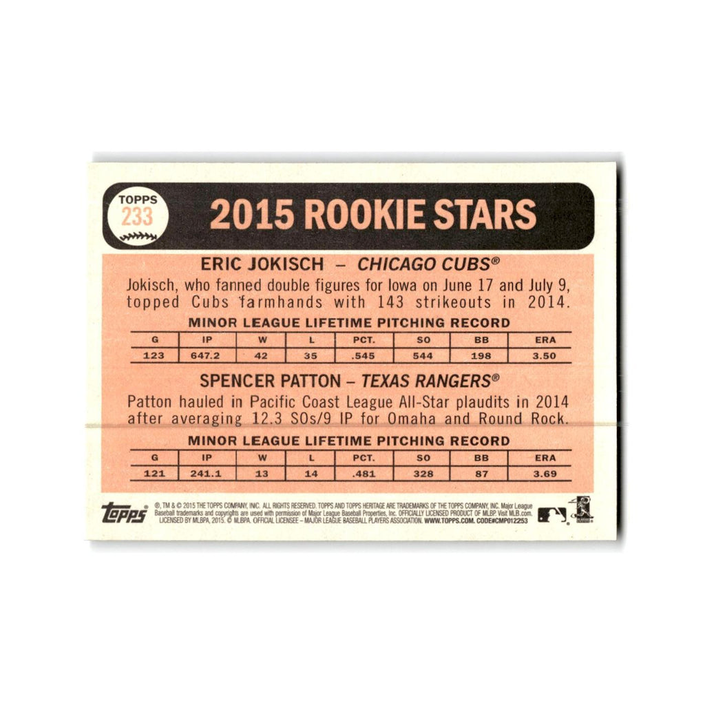 Spencer Patton Eric Jokisch 2015 Topps Heritage #233 NM