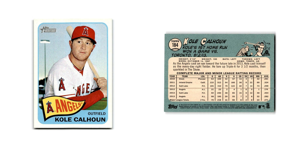 Kole Calhoun 2014 Topps Heritage #184 Los Angeles Angels Baseball Card NM