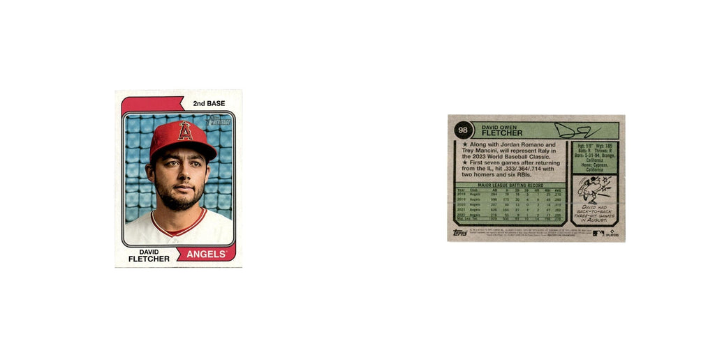 David Fletcher 2023 Topps Heritage  #98 Los Angeles Angels Baseball Card NM