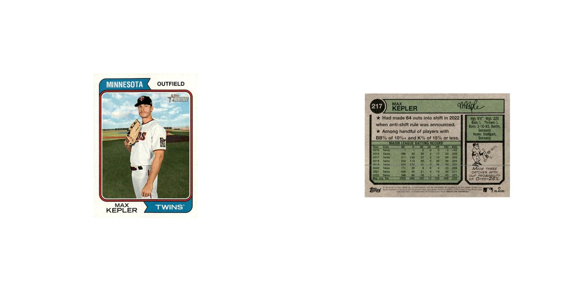 Max kepler 2023 Topps Heritage #217 Minnesota Twins Baseball Card NM