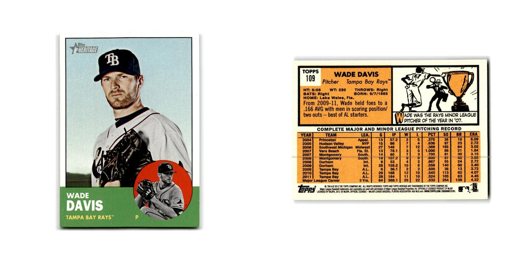 Wade Davis 2012 Topps Heritage #109 Tampa Bay Rays Baseball Card NM