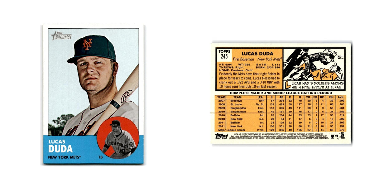 Lucas Duda 2012 Topps Heritage #245 New York Mets Baseball Card NM