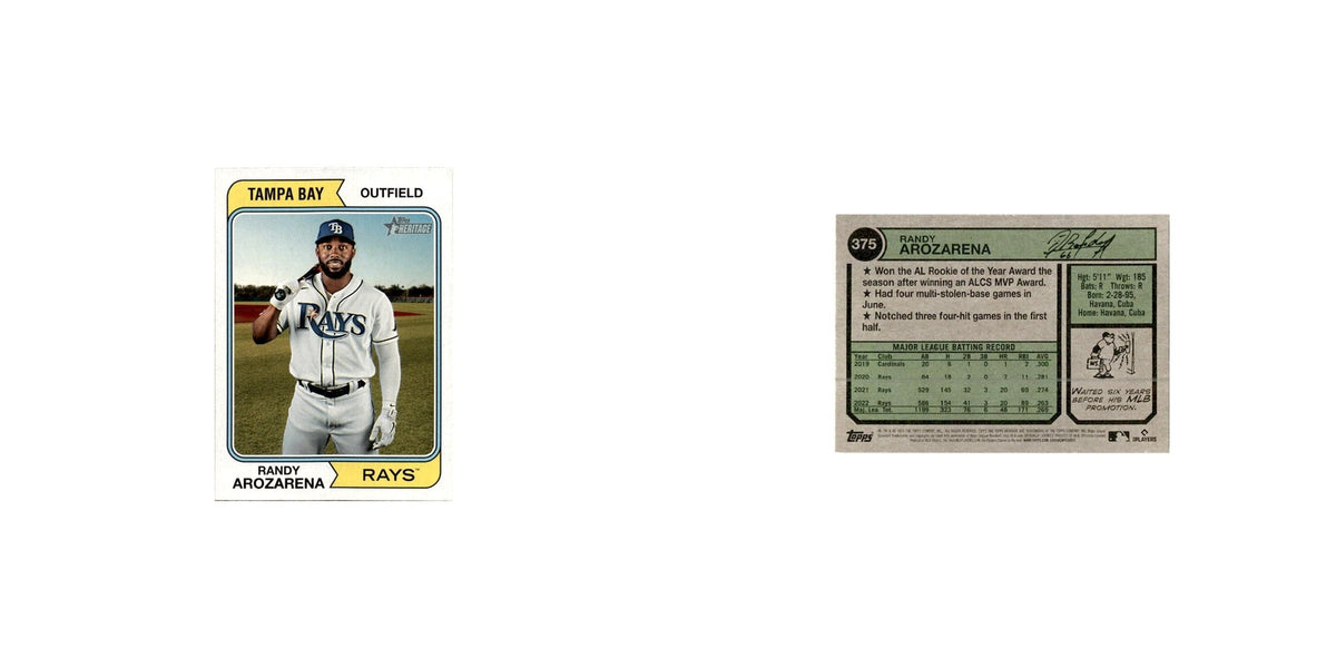 Randy Arozarena 2023 Topps Heritage  #375 Tampa Bay Rays Baseball Card NM