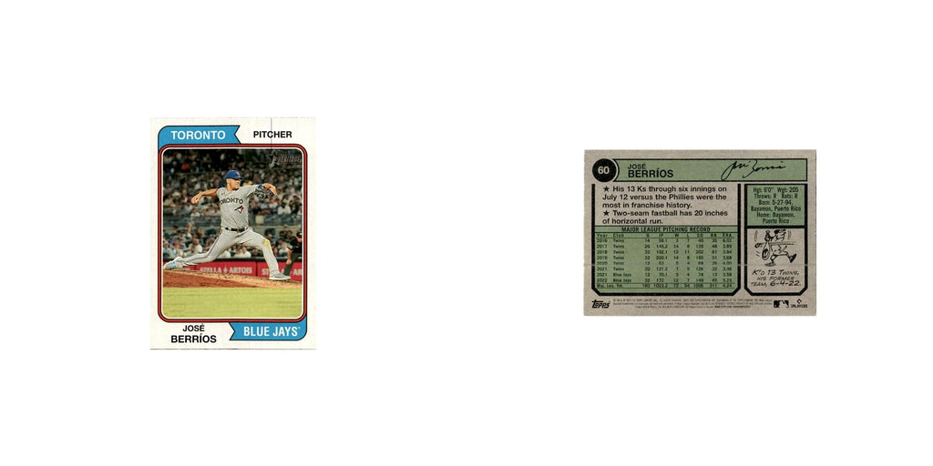 José Berríos 2023 Topps Heritage  #60 Toronto Blue Jays Baseball Card NM