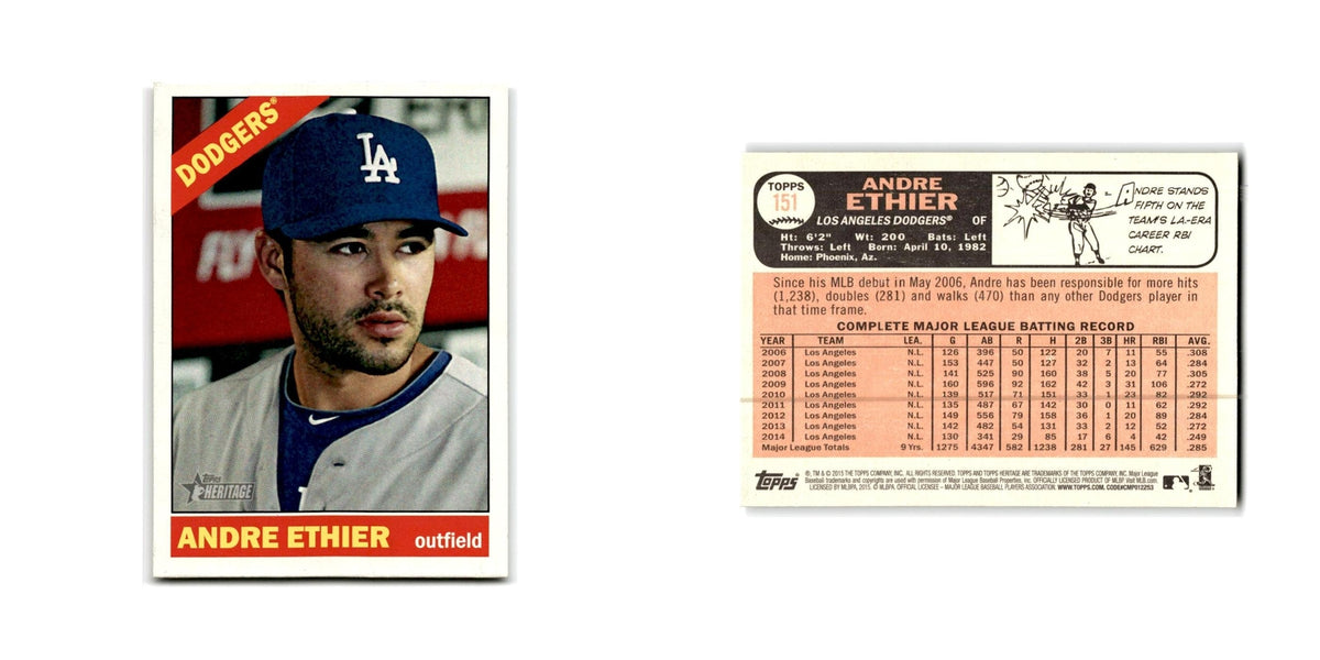 Andre Ethier 2015 Topps Heritage #151 Los Angeles Dodgers Baseball Card NM