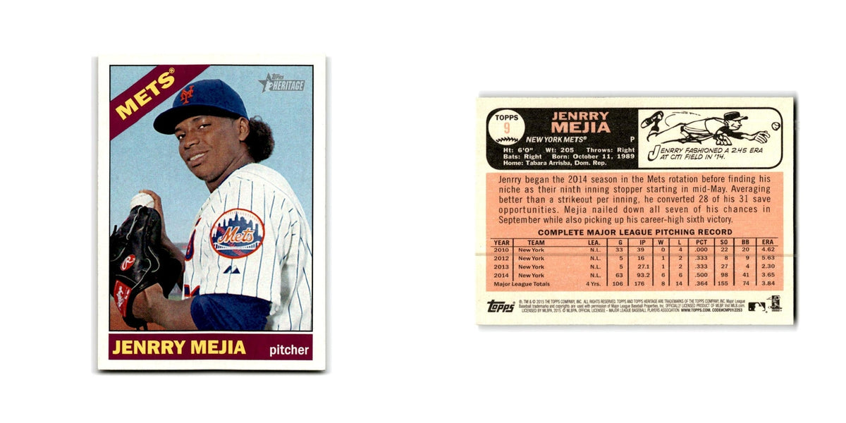 Jenrry Mejia 2015 Topps Heritage #9 New York Mets Baseball Card NM