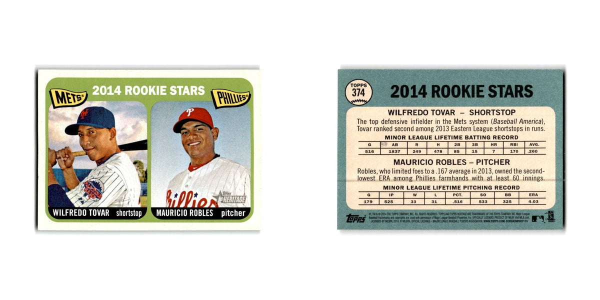 Wilfredo Tovar  Mauricio Robles Rookie 2014 Topps Heritage #374 NM