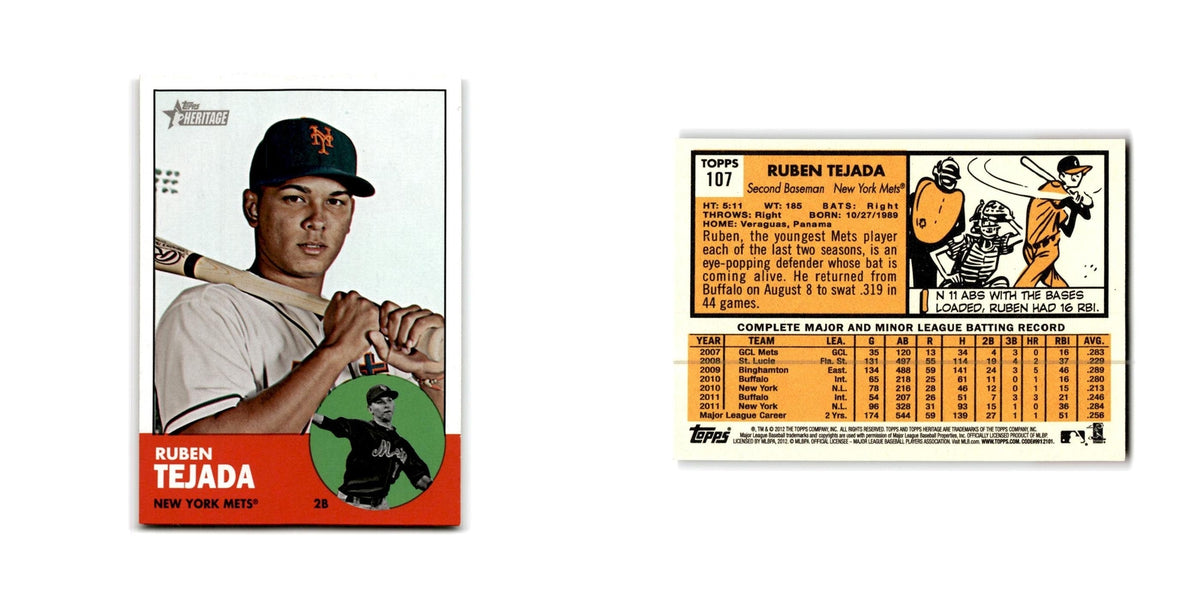 Ruben Tejada 2012 Topps Heritage #107 New York Mets Baseball Card NM