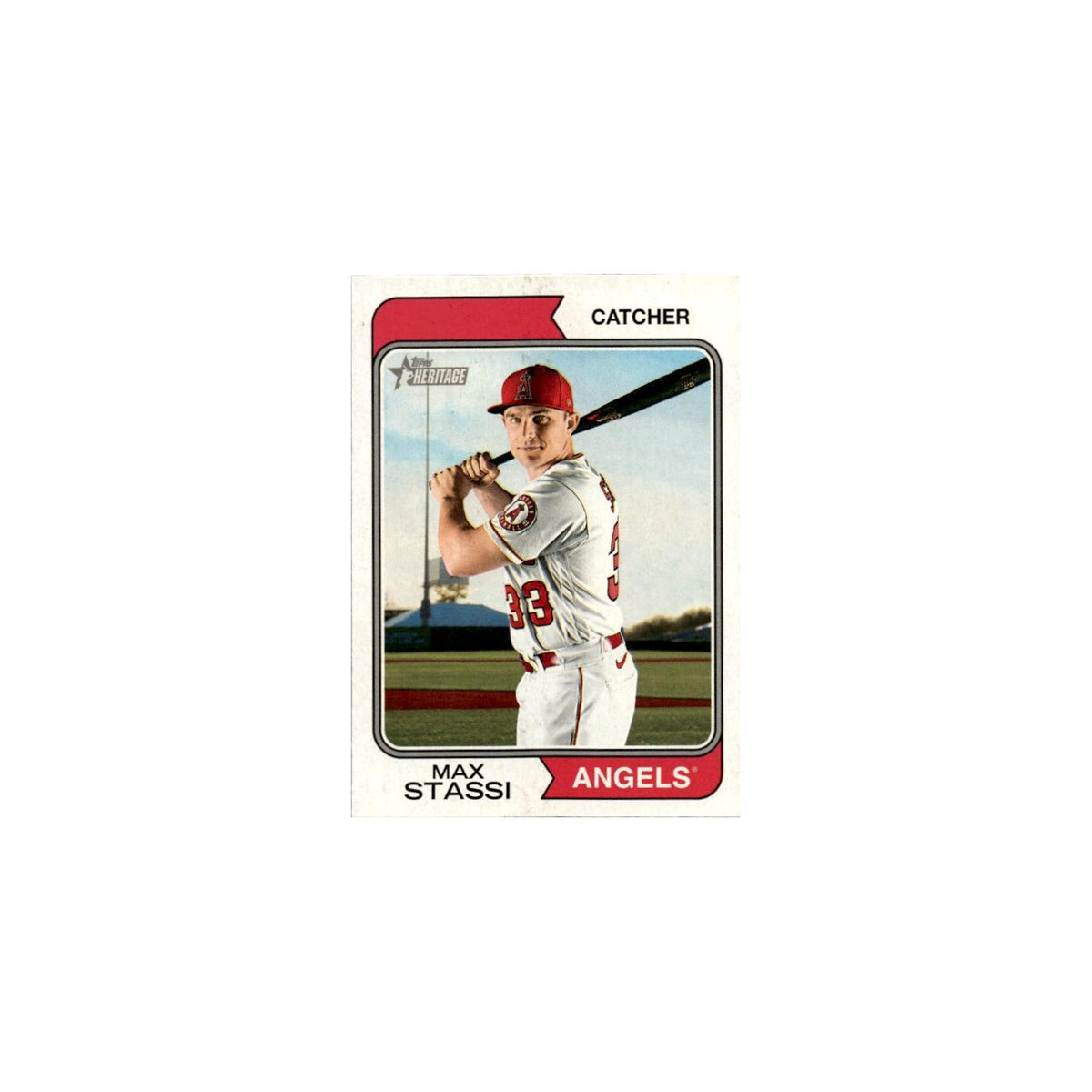 Max Stassi 2023 Topps Heritage  #115 Los Angeles Angels Baseball Card NM