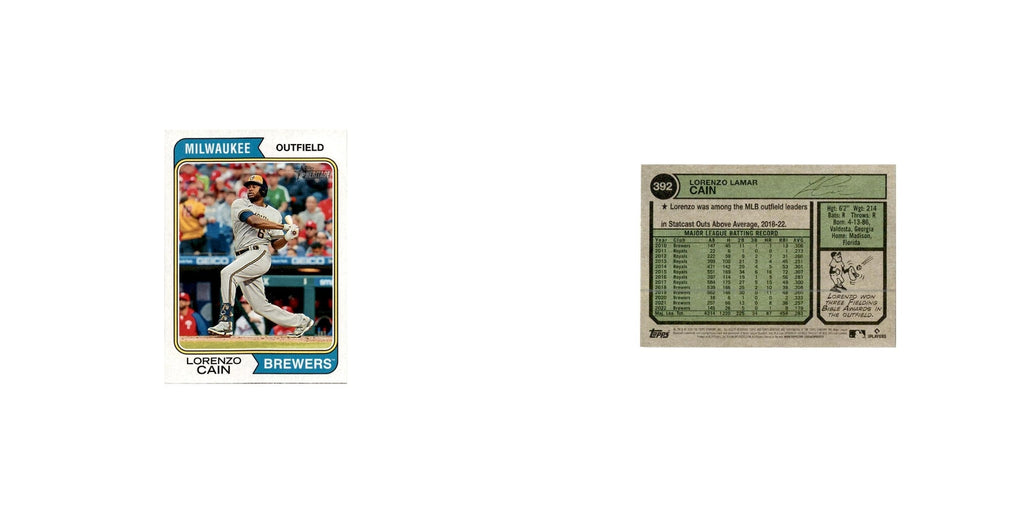 Lorenzo Cain 2023 Topps Heritage #392 Milwaukee Brewers Baseball Card NM