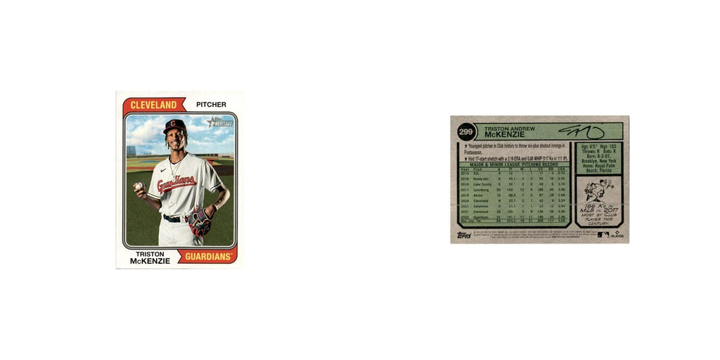 Triston McKenzie 2023 Topps Heritage  #299 Cleveland Guardians Baseball Card NM