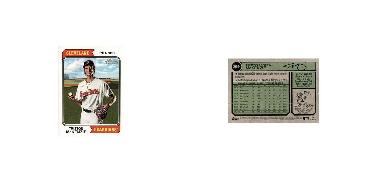Triston McKenzie 2023 Topps Heritage  #299 Cleveland Guardians Baseball Card NM