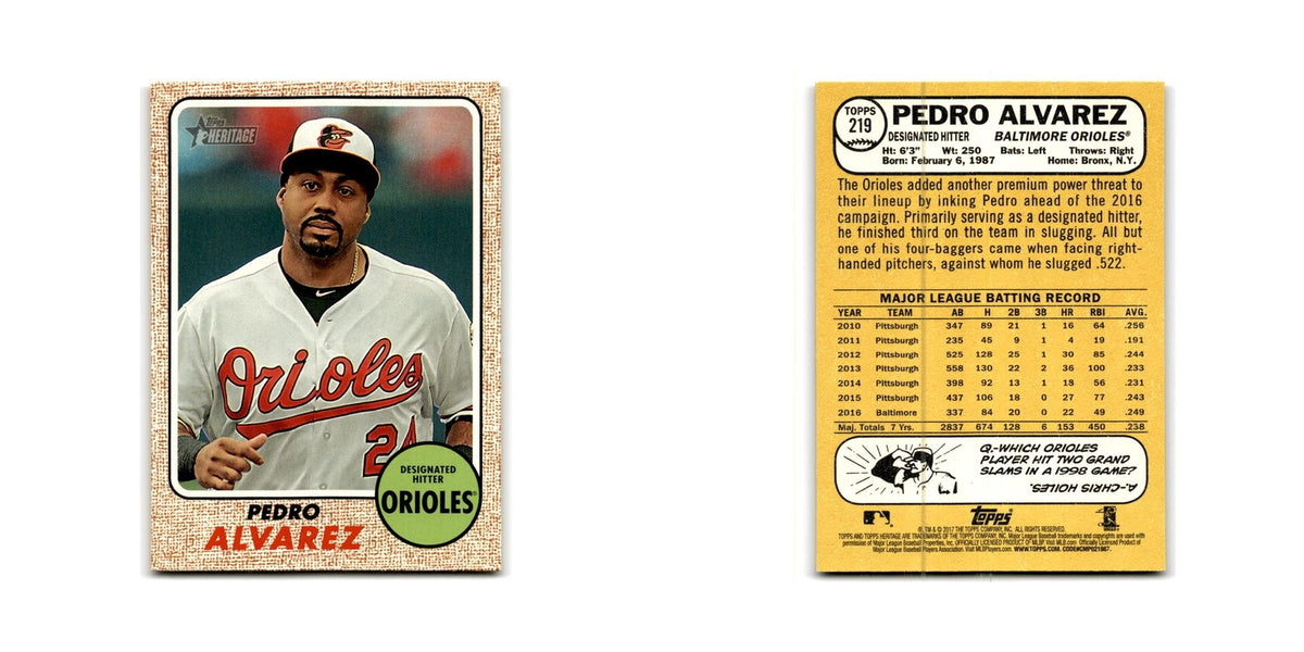 Pedro Alvarez 2017 Topps Heritage #219 Baltimore Orioles Baseball Card NM