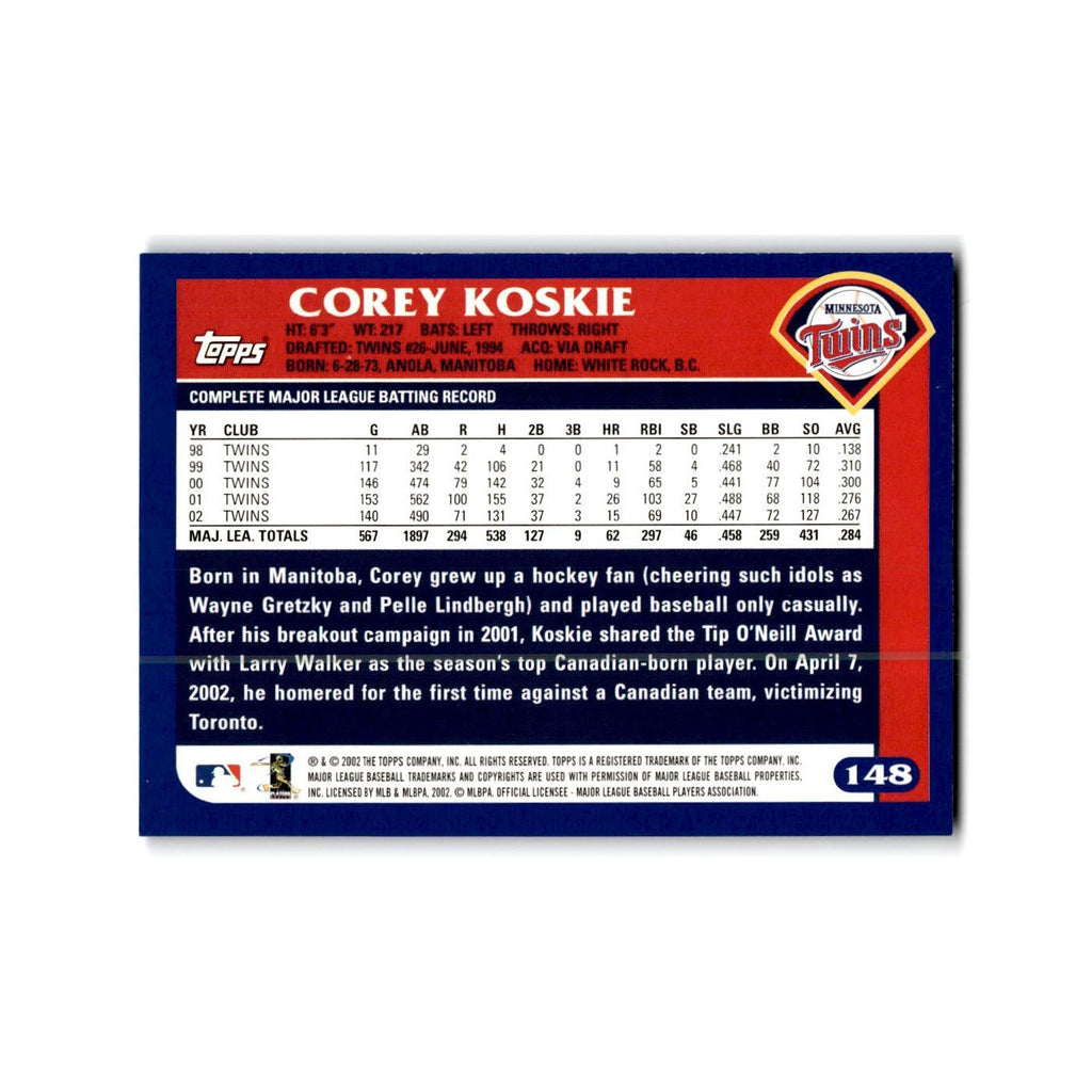 Corey Koskie 2003 Topps #148 Minnesota Twins Baseball Card NM