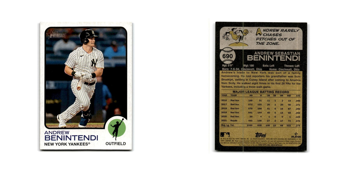Andrew Benintendi 2022 Topps Heritage #690 New York Yankees Baseball Card NM