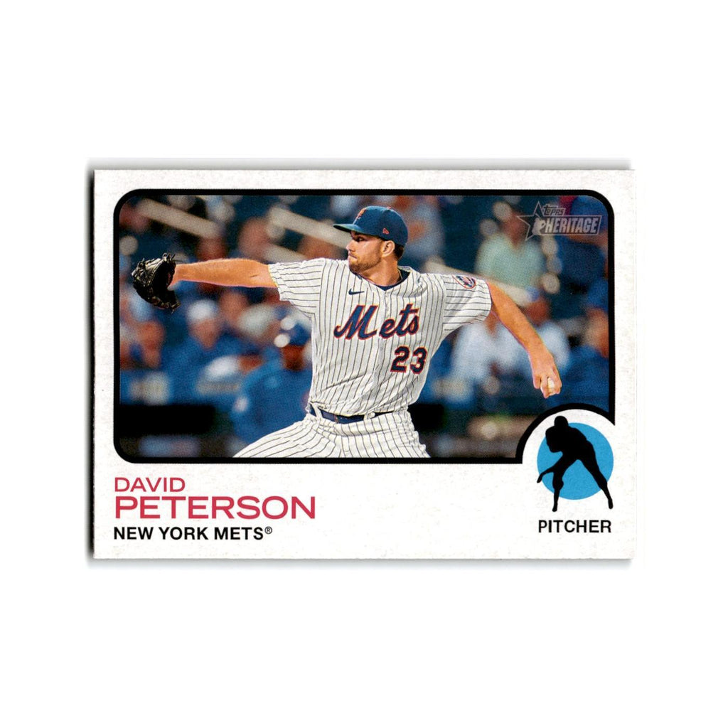 David Peterson 2022 Topps Heritage #698 New York Mets Baseball Card NM