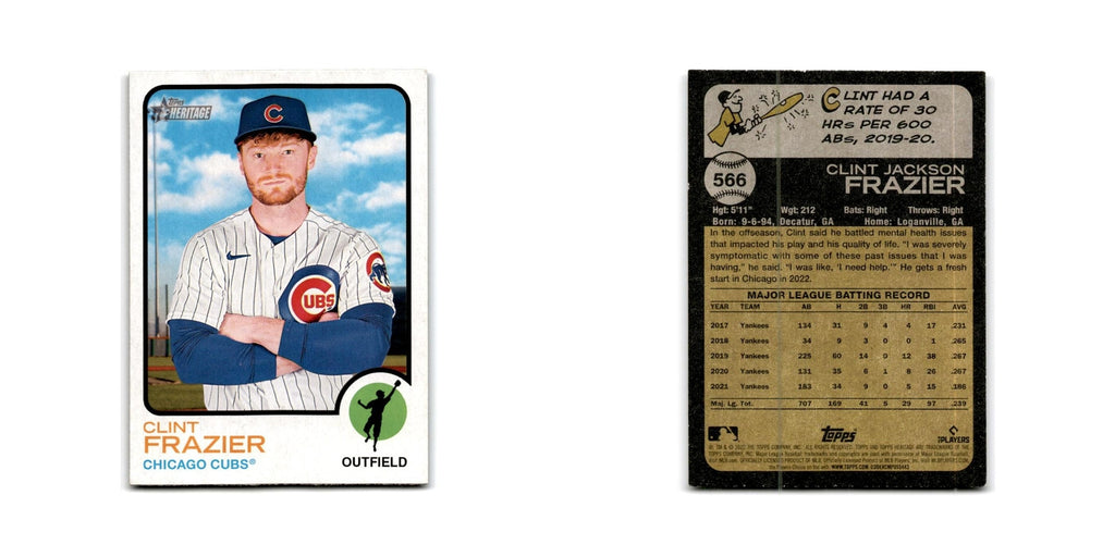 Clint Frazier 2022 Topps Heritage #566 Chicago Cubs Baseball Card NM