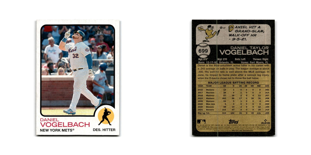 Daniel Vogelbach 2022 Topps Heritage #699 New York Mets Baseball Card NM