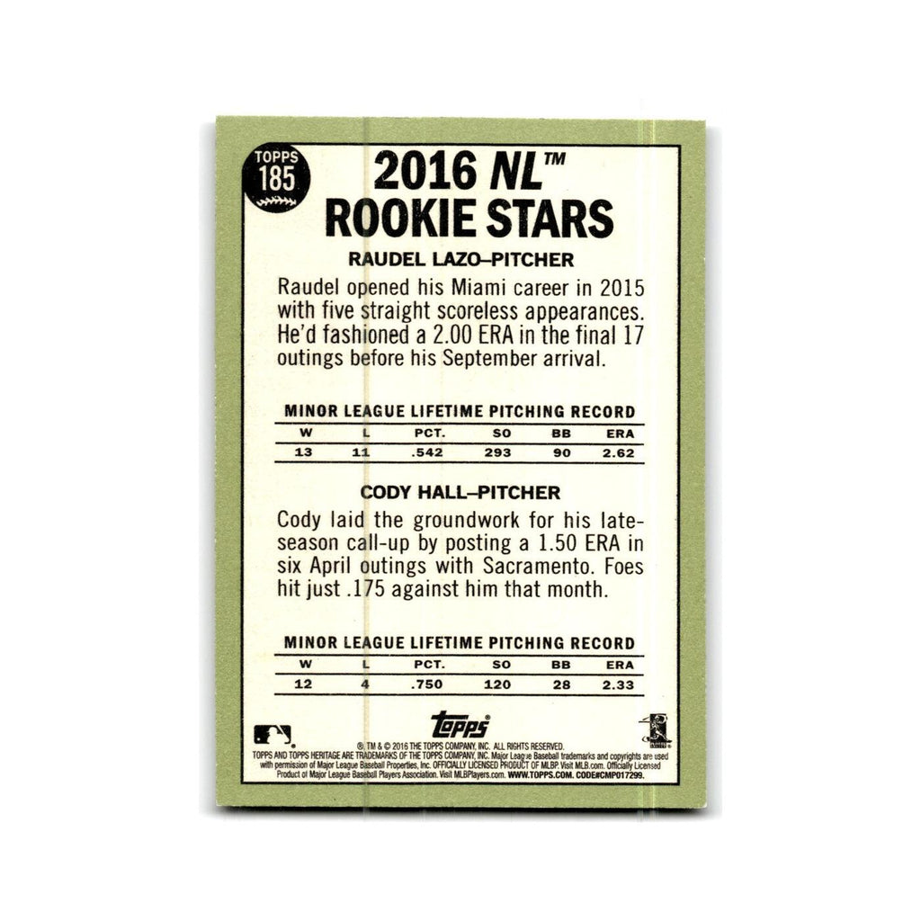 Cody Hall Raudel Lazo Rookie 2016 Topps Heritage #185 NM