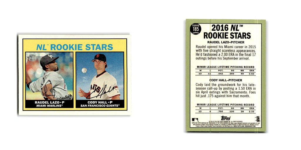 Cody Hall Raudel Lazo Rookie 2016 Topps Heritage #185 NM