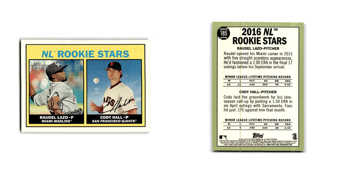 Cody Hall Raudel Lazo Rookie 2016 Topps Heritage #185 NM
