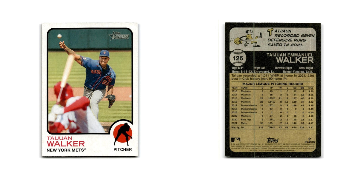 Taijuan Walker 2022 Topps Heritage #126 New York Mets Baseball Card NM