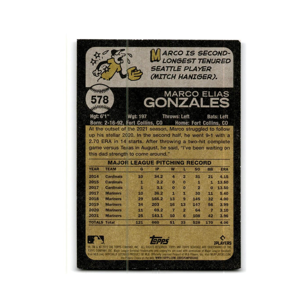 Marco Gonzales 2022 Topps Heritage #578 Seattle Mariners Baseball Card NM